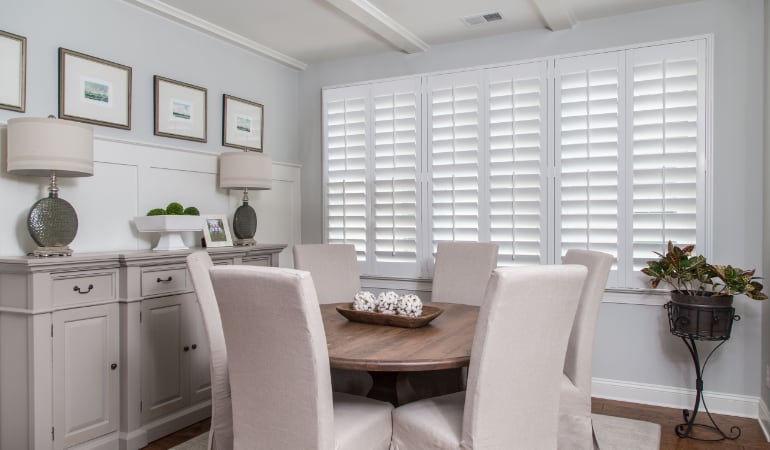 Plantation shutters in a Minneapolis dining room.